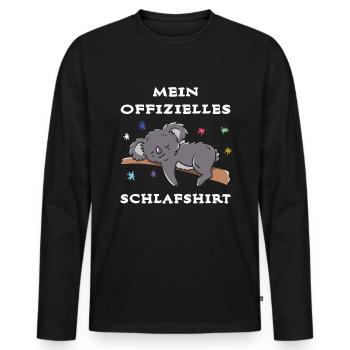 My official sleep shirt cute shirt Koala - Men's Premium Organic Long Sleeve Shirt - black - Front - Nico (187cm)