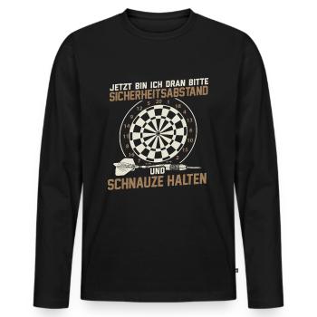 Dart Darten Darts Dartspieler Geschenk Dartboard - Männer Premium Bio Langarmshirt - Schwarz - Vorne - Nico (187cm)