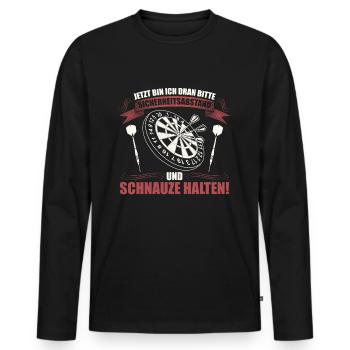 Dart Darten Darts | Dartspieler Geschenk Dartboard - Männer Premium Bio Langarmshirt - Schwarz - Vorne - Nico (187cm)