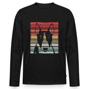 Bull Terrier | Bull Terrier dog owner gift - Men's Premium Organic Long Sleeve Shirt - black - Front - Nico (187cm)