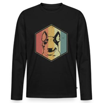 Propriétaires de chiens Bull Terrier | Cadeau Bull Terrier - T-shirt manches longues Premium bio Homme - noir - Devant - Nico (187cm)