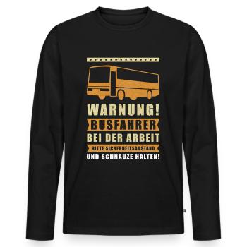 Busfahrer Busfahrerin Geschenk Bus Busfahren - Männer Premium Bio Langarmshirt - Schwarz - Vorne - Nico (187cm)