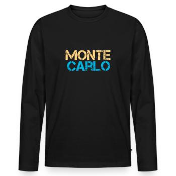 monte Carlo - T-shirt manches longues Premium bio Homme - noir - Devant - Nico (187cm)