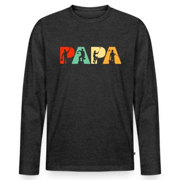 Funny Papa Painter Father's Day Gift for Dad - Men's Premium Organic Long Sleeve Shirt - heather anthracite - Front - Nico (187cm)