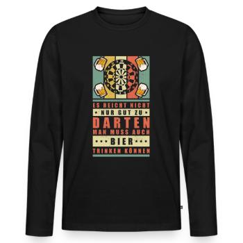 Dart Darts Sprüche Geschenk Dartspieler Darten - Männer Premium Bio Langarmshirt - Schwarz - Vorne - Nico (187cm)