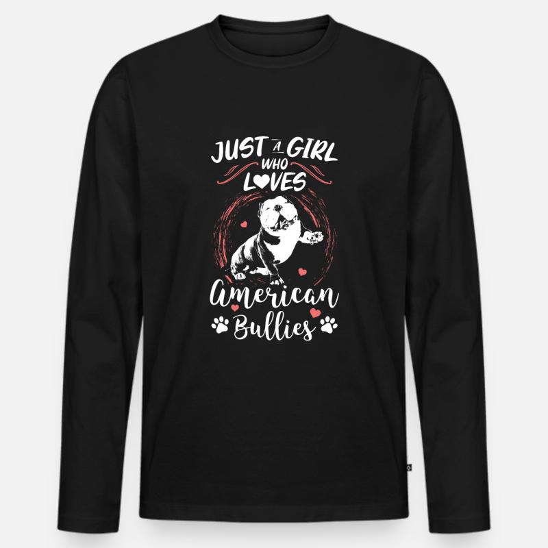 American Bully Geschenk Hundebesitzer - Männer Premium Bio Langarmshirt - Schwarz