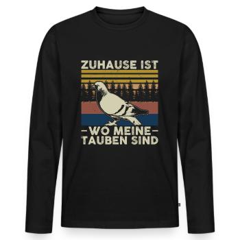 Taubenzüchter Tauben Taubenzucht Taube Geschenk - Männer Premium Bio Langarmshirt - Schwarz - Vorne - Nico (187cm)