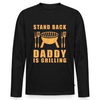 Grilling BBQ Grill Party Griller Dad Gift Grill - Men's Premium Organic Long Sleeve Shirt - black - Front - Nico (187cm)
