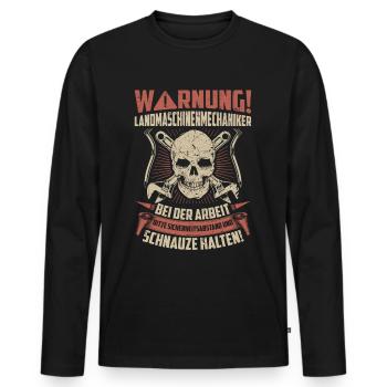 Landmaschinenmechaniker Geschenk Mechaniker - Männer Premium Bio Langarmshirt - Schwarz - Vorne - Nico (187cm)