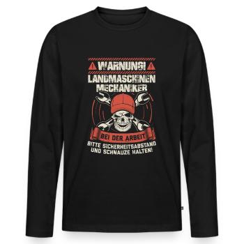 Landmaschinenmechaniker Mechaniker Geschenk - Männer Premium Bio Langarmshirt - Schwarz - Vorne - Nico (187cm)