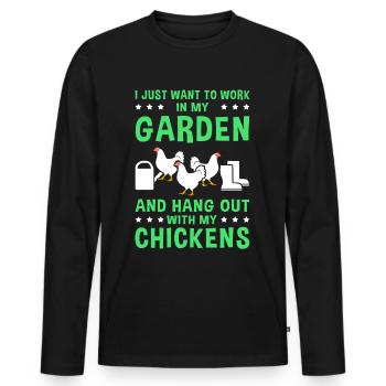 Poulets | Poulet élevage de poulets cadeau propriétaire de poulet - T-shirt manches longues Premium bio Homme - noir - Devant - Nico (187cm)
