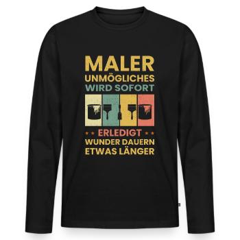 Maler und Lackierer Malermeister Malerei Geschenk - Männer Premium Bio Langarmshirt - Schwarz - Vorne - Nico (187cm)