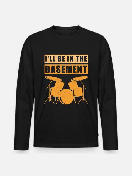 Drums Drummer Drummer Gift - Men's Premium Organic Long Sleeve Shirt - black