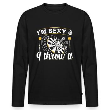 Fléchettes | Fléchettes Fléchettes Fléchettes cadeau joueur de fléchettes - T-shirt manches longues Premium bio Homme - noir - Devant - Nico (187cm)