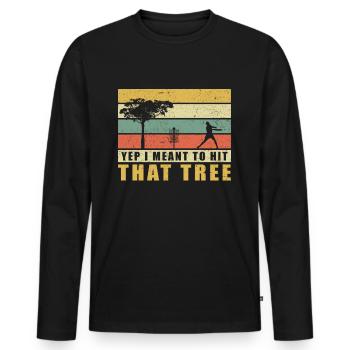 Discgolf | Disc Golf Discgolfspieler Geschenk - Männer Premium Bio Langarmshirt - Schwarz - Vorne - Nico (187cm)