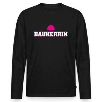Bauherrin Hausbau Baubeginn Richtfest Geschenk - Männer Premium Bio Langarmshirt - Schwarz - Vorne - Nico (187cm)