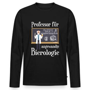 Professor für Bierologie Bierbrauer Craft Beer - Männer Premium Bio Langarmshirt - Schwarz - Vorne - Nico (187cm)