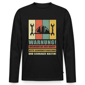 Ingenieur Spruch Ingenieure Bauingenieur Geschenk - Männer Premium Bio Langarmshirt - Schwarz - Vorne - Nico (187cm)