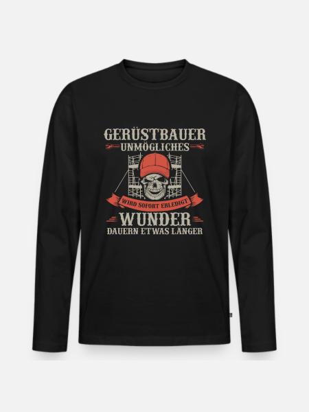 Gerüstbauer Gerüstbau | Gerüstbaumeister Geschenk - Männer Premium Bio Langarmshirt - Schwarz