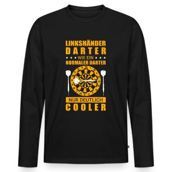 Dart Darten Darts Darter Dartspieler Geschenk - Männer Premium Bio Langarmshirt - Schwarz - Vorne - Nico (187cm)