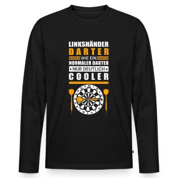 Dart | Darten Darts Darter Dartspieler Geschenk - Männer Premium Bio Langarmshirt - Schwarz - Vorne - Nico (187cm)