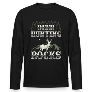 Chasseur Chasse chasse chasse Chasse Chasse Chasseur Cadeau - T-shirt manches longues Premium bio Homme - noir - Devant - Nico (187cm)