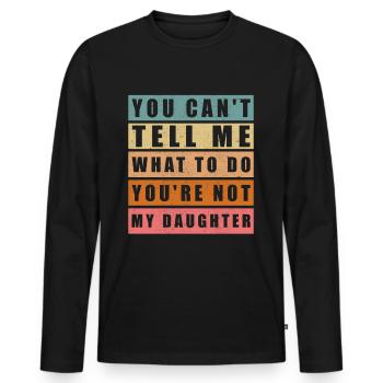 Papa idée de cadeau | Fête des pères cadeau d’anniversaire - T-shirt manches longues Premium bio Homme - noir - Devant - Nico (187cm)