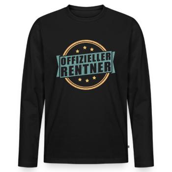 Rentner Spruch | Rente Ruhestand Pension Geschenk - Männer Premium Bio Langarmshirt - Schwarz - Vorne - Nico (187cm)