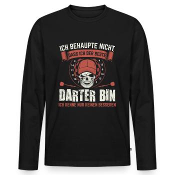 Dart Darts | Darter Darten Dartspieler Geschenk - Männer Premium Bio Langarmshirt - Schwarz - Vorne - Nico (187cm)