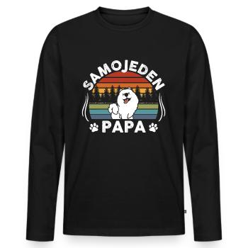 Samoyed Samoyed Papa Samoyed Dogs Gift - Men's Premium Organic Long Sleeve Shirt - black - Front - Nico (187cm)
