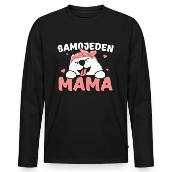 Samoyed Mama Samoyed Samoyed Dog Gift - Men's Premium Organic Long Sleeve Shirt - black - Front - Nico (187cm)