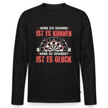 Dart Darts Darten Darter Dartscheibe Geschenk - Männer Premium Bio Langarmshirt - Schwarz - Vorne - Nico (187cm)