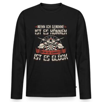 Dart | Darts Darten Darter Dartscheibe Geschenk - Männer Premium Bio Langarmshirt - Schwarz - Vorne - Nico (187cm)