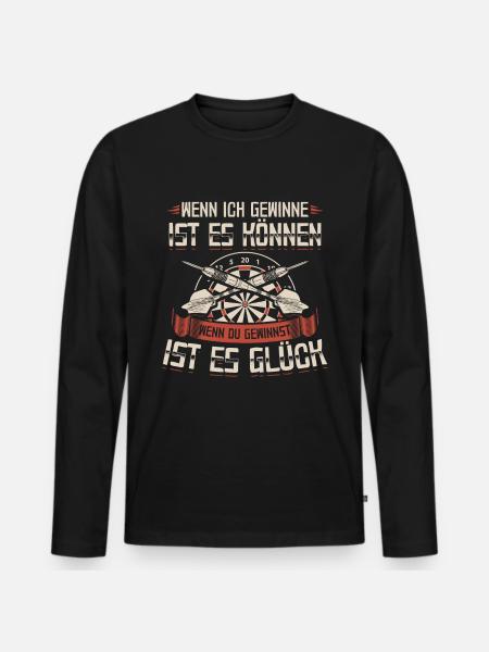 Dart | Darts Darten Darter Dartscheibe Geschenk - Männer Premium Bio Langarmshirt - Schwarz
