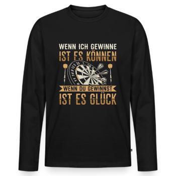 Dart Darts | Darten Darter Dartscheibe Geschenk - Männer Premium Bio Langarmshirt - Schwarz - Vorne - Nico (187cm)