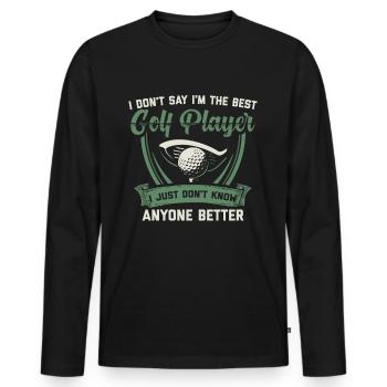 Golf Golfer Golfgolf golf player gift - Men's Premium Organic Long Sleeve Shirt - black - Front - Nico (187cm)