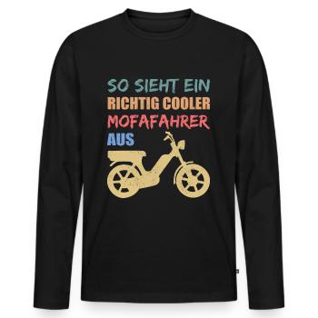 Mofa Mofafahrer Mofas Moped Mopedfahrer Geschenk - Männer Premium Bio Langarmshirt - Schwarz - Vorne - Nico (187cm)