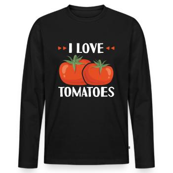 Tomate Jardin jardinier cadeau - T-shirt manches longues Premium bio Homme - noir - Devant - Nico (187cm)