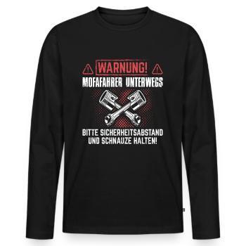 Mofa Mofafahrer Moped Mopedfahrer Mofas Geschenk - Männer Premium Bio Langarmshirt - Schwarz - Vorne - Nico (187cm)