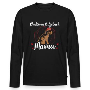 Rhodesian Ridgeback Mom | Dog Owner Gift - Men's Premium Organic Long Sleeve Shirt - black - Front - Nico (187cm)