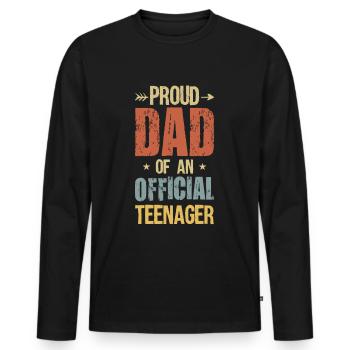 13 anniversaire de fête d’anniversaire adolescent cadeau - T-shirt manches longues Premium bio Homme - noir - Devant - Nico (187cm)