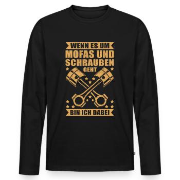 Mofa Schrauber Mofafahrer Moped Mofas Geschenk - Männer Premium Bio Langarmshirt - Schwarz - Vorne - Nico (187cm)