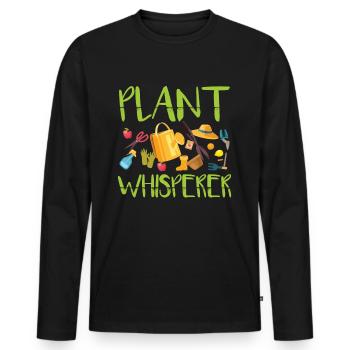 Jardin jardin jardinier cadeau - T-shirt manches longues Premium bio Homme - noir - Devant - Nico (187cm)