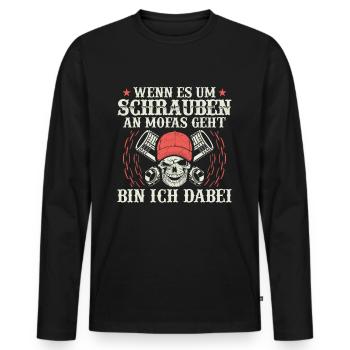 Mofa Mofas Mofafahrer Moped Schrauber Geschenk - Männer Premium Bio Langarmshirt - Schwarz - Vorne - Nico (187cm)