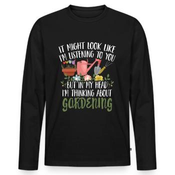 Gardening Hobby Gardening Gardening Gardener Gift - Men's Premium Organic Long Sleeve Shirt - black - Front - Nico (187cm)