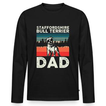 Staffordshire Bullterrier cadeau propriétaire de chien - T-shirt manches longues Premium bio Homme - noir - Devant - Nico (187cm)