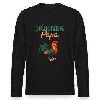 Hühner Papa Hahn Hühnerstall Vater Henne Huhn - Männer Premium Bio Langarmshirt - Schwarz - Vorne - Nico (187cm)