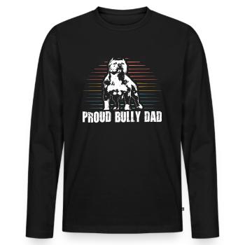 American Bully Dad Dog Owner Dog Gift - Men's Premium Organic Long Sleeve Shirt - black - Front - Nico (187cm)