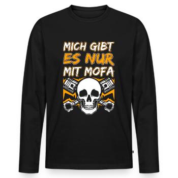 Mofa Mofafahrer Moped Mopedfahrer Mofas Geschenk - Männer Premium Bio Langarmshirt - Schwarz - Vorne - Nico (187cm)
