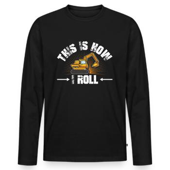 Baggerfahrer Baggern Baggerführer Bagger Geschenk - Männer Premium Bio Langarmshirt - Schwarz - Vorne - Nico (187cm)